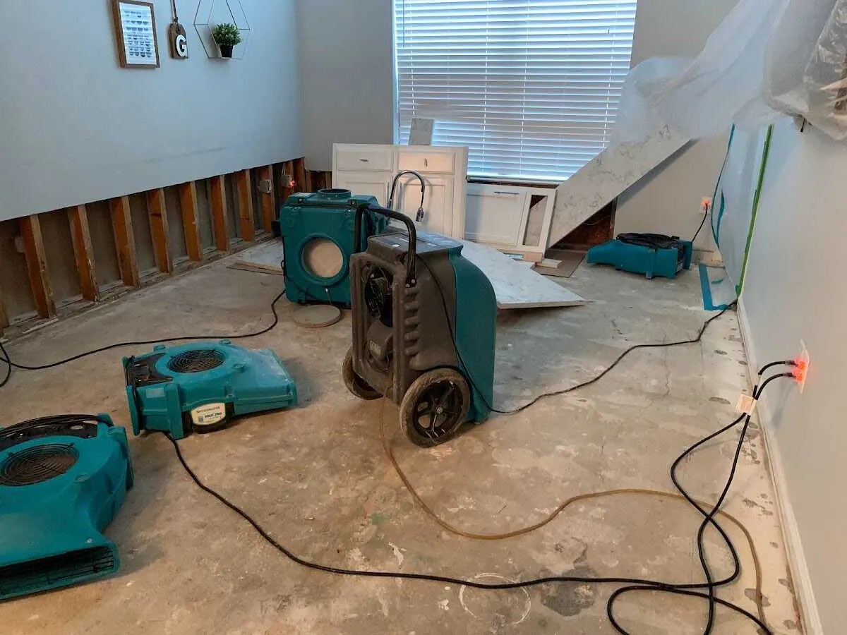 Dehumidifier in flood-cut room for Water Extraction & Removal in Bull Mountain